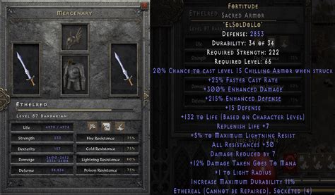 sacred armor diablo 2.